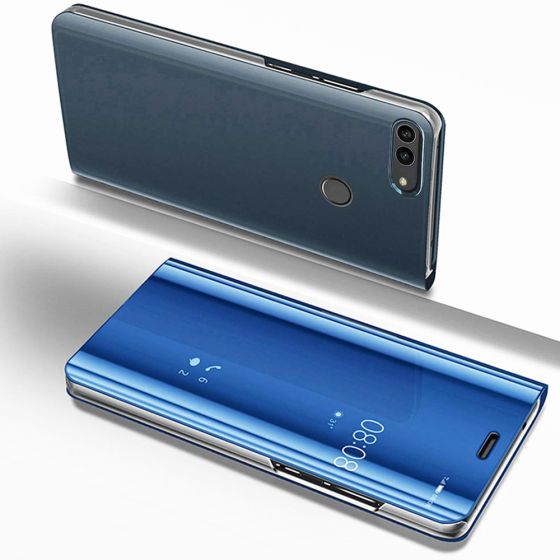 Clear View Hülle für Huawei P Smart Spiegel Case in Blau