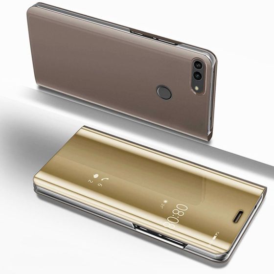 Clear View Hülle für Huawei P Smart in Gold | handyhuellen24.de