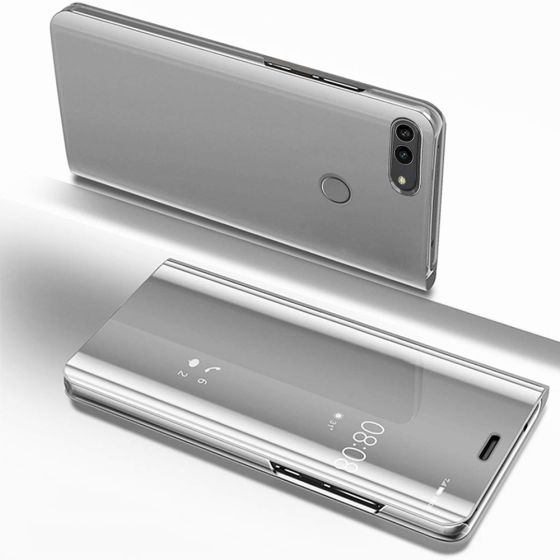 Clear View Hülle für Huawei P Smart in Silber | handyhuellen24.de