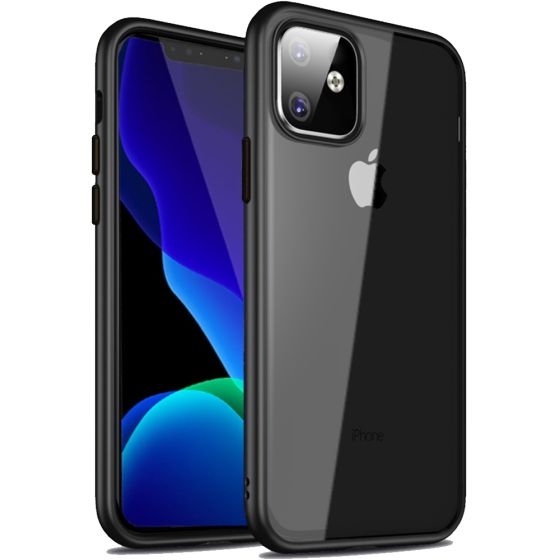 Transparente kristallklare Hülle für iPhone 11 Case mit weichem schwarzen Rahmen