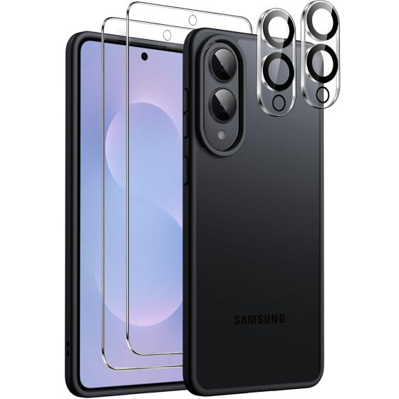 Hülle für Samsung Galaxy S25 Edge mit Displayschutzglas und Kameraschutz