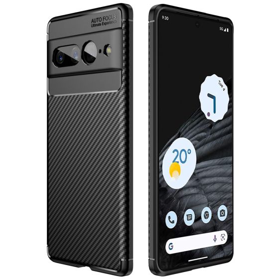 Handyhülle für Google Pixel 7 Pro Hülle Carbon Case Schwarz