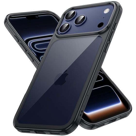 Transparente Handyhülle für iPhone 17 Pro Case Durchsichtig mit schwarzen Rahmen 