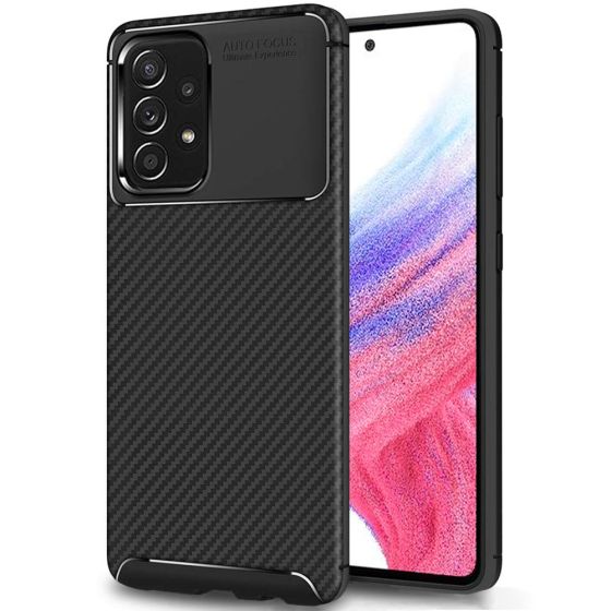 Handyhülle für Samsung Galaxy A53 Carbon Case Schwarz