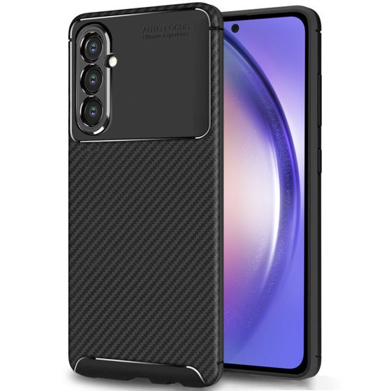 Handyhülle für Samsung Galaxy A54 Carbon Case Schwarz