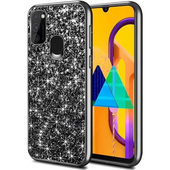 Glitzer Handyhülle für Samsung Galaxy M30s Schwarz