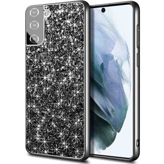 Glitzer Hülle für Samsung Galaxy S21 Plus Case Schwarz