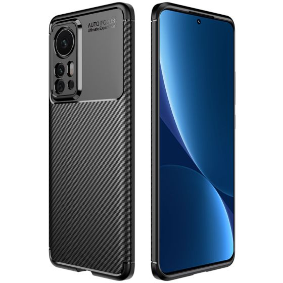 Handyhülle für Xiaomi 12 Pro Hülle Carbon Case Schwarz