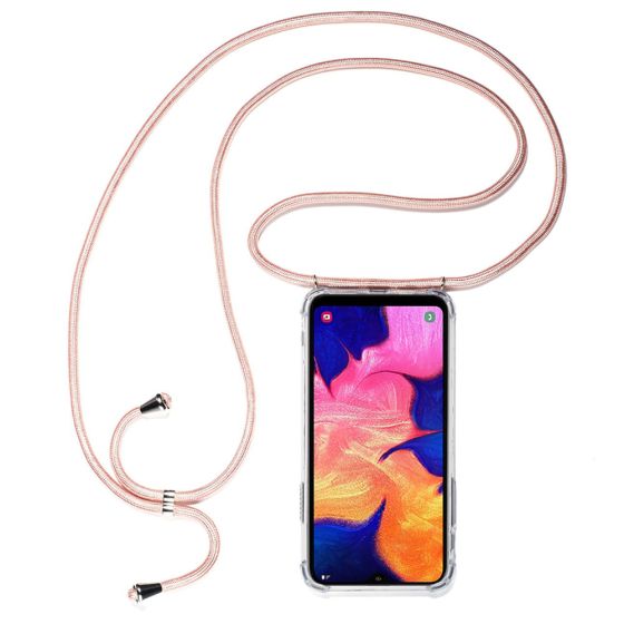 Handyhülle mit rosa Band / Handykette zum umhängen für Samsung Galaxy A10 | Ohne Versandkosten