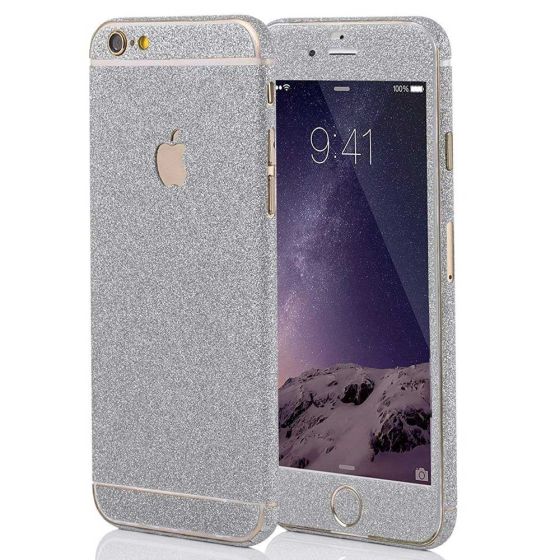 Glitzer Handyfolie für Apple iPhone 6 Plus / 6s Plus in Silber