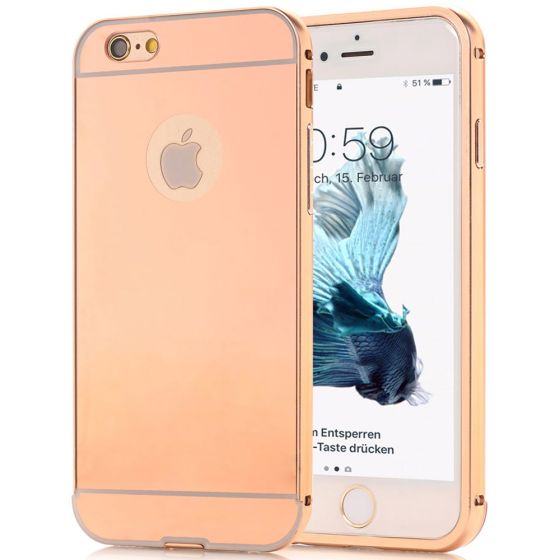 iPhone 7 slim Case Spiegel Hülle - Rosegold Spiegelnd
