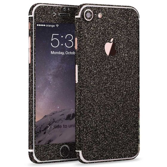 Glitzer Handyfolie für iPhone 8 Schwarz | handyhuellen-24.de