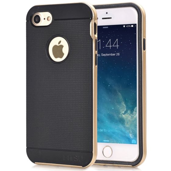 Silikon Hülle für iPhone 8 in Schwarz / Gold| handyhuellen-24