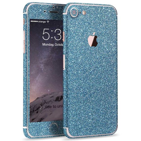 Glitzer Handyfolie für iPhone 8 Plus Blau | handyhuellen-24.de