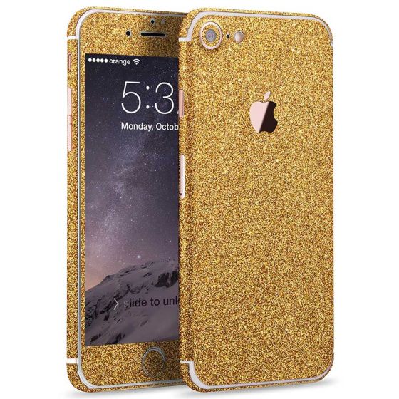 Glitzer Handyfolie für iPhone 8 Plus Gold | handyhuellen-24.de