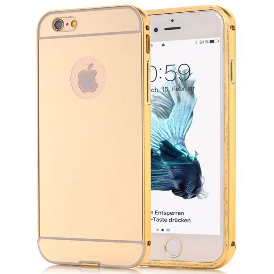Spiegel Case für iPhone 8 Plus Gold | handyhuellen-24.de