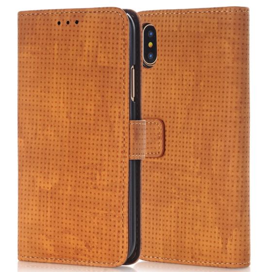 Fitsu iPhone X Handytasche in Braun | handyhuellen-24.de