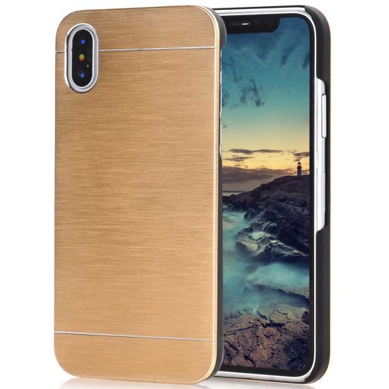 Aluminium Case für iPhone X in Gold | handyhuellen-24.de