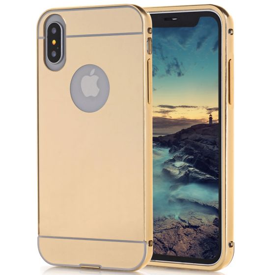 Spiegel Case für iPhone X Gold | handyhuellen-24.de