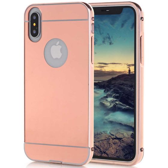 Spiegel Case für iPhone X Roségold | handyhuellen-24.de