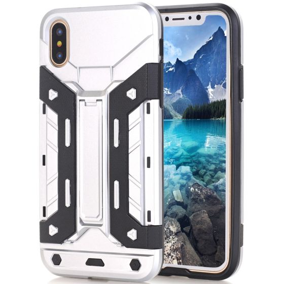 Outdoor Case für iPhone X in Silber | handyhuellen-24.de