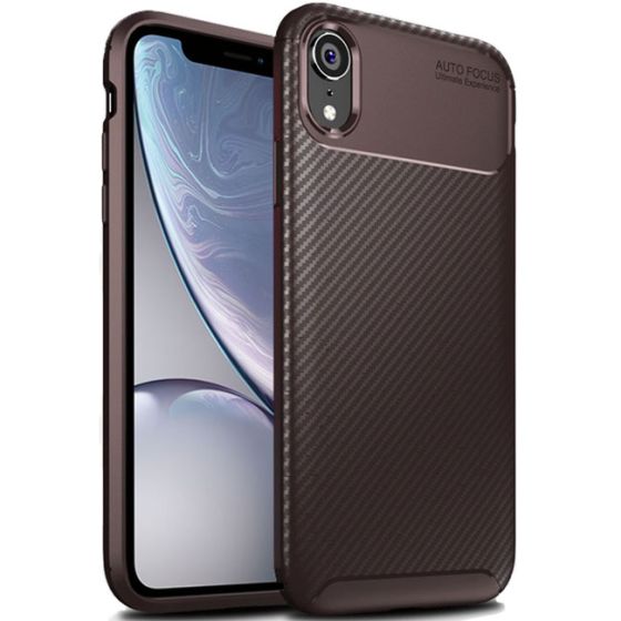 Fitsu iPhone XR Carbon Hülle in Braun | handyhuellen-24.de