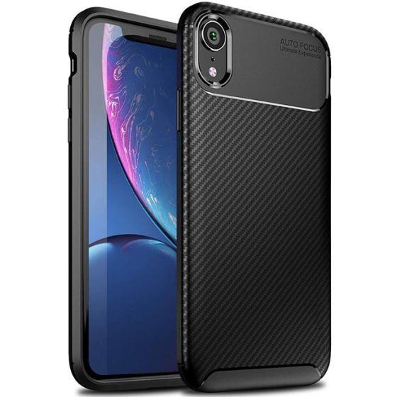 Fitsu iPhone XR Carbon Hülle in Schwarz | handyhuellen-24.de