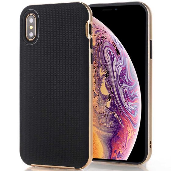 Schale für iPhone XS in Schwarz / Gold | handyhuellen-24.de