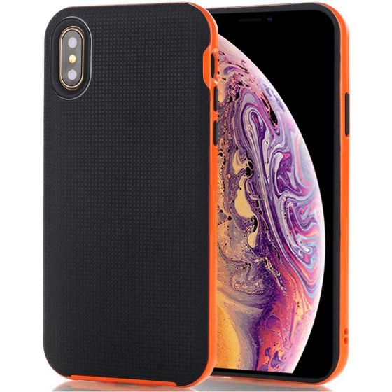 Schale für iPhone XS in Schwarz / Orange | handyhuellen-24.de