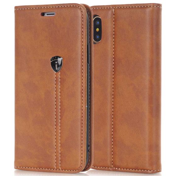 Handytasche für Apple iPhone XS Flipcase Braun