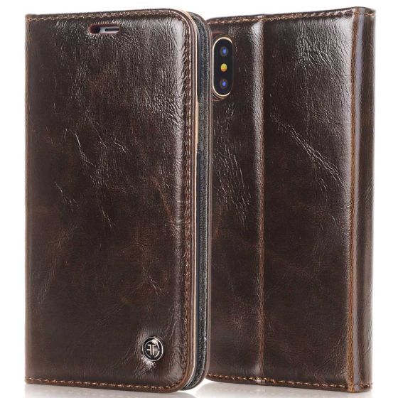 Fitsu Apple iPhone XS Wallet in Braun | handyhuellen-24.de