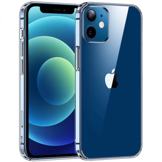 Transparente kristallklare Hülle für iPhone 12 Mini Hybrid Case mit weichem TPU-Silikon Rahmen und robuster Rückseite