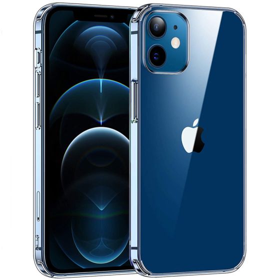 Transparente kristallklare Hülle für iPhone 12 Pro Max Hybrid Case mit weichem TPU-Silikon Rahmen und robuster Rückseite