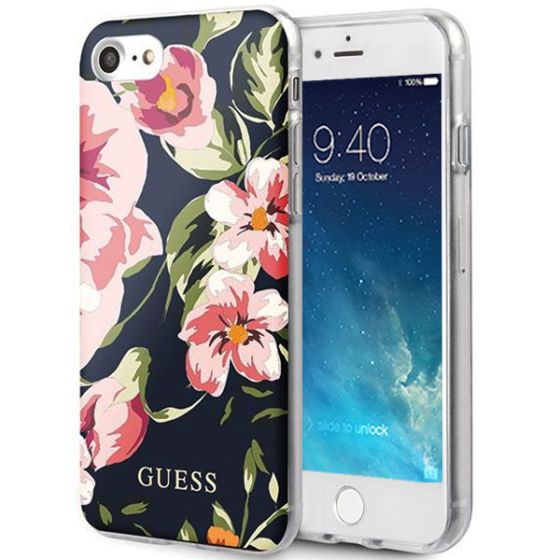 Original Guess Handyhülle für Apple iPhone 8 Case mit Blumen Motiv