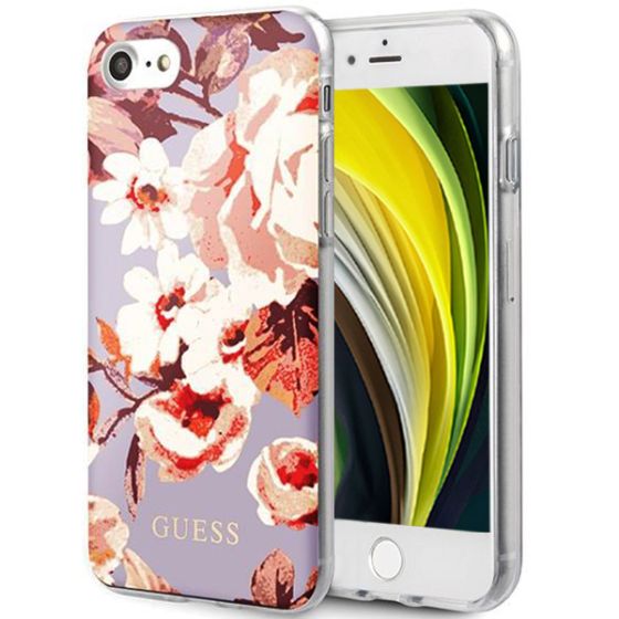 Original Guess Handyhülle für Apple iPhone SE 2020 Case mit Blumen Motiv