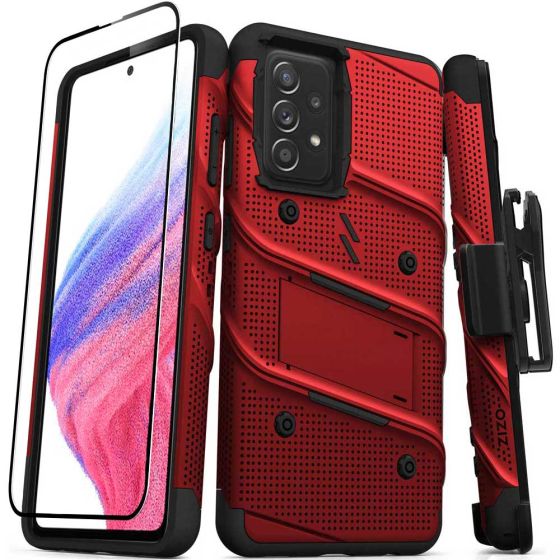 Zizo Handyhülle für Samsung Galaxy A53 Case inkl. Schutzglas Rot