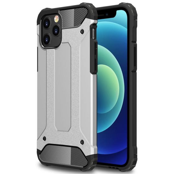 Robuste Handyhülle für Apple iPhone 12 Outdoor Case Silber