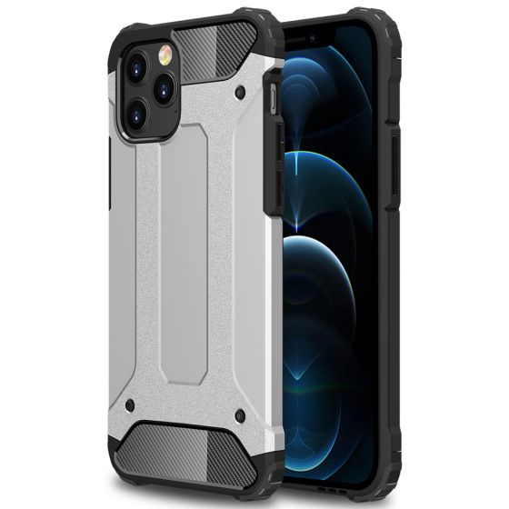 Robuste Handyhülle für Apple iPhone 12 Pro Outdoor Case Silber