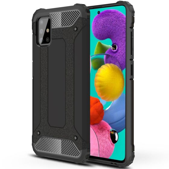 Robuste Outdoor Hülle für Samsung Galaxy A51 in Schwarz