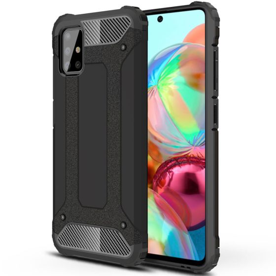 Robuste Outdoor Hülle für Samsung Galaxy A71 in Schwarz