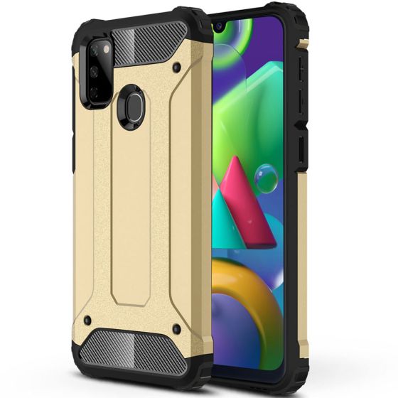 Robuste Outdoor Hülle für Samsung Galaxy M21 Handy Schale Gold