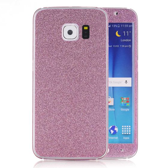 Glitzer Handyfolie für Samsung Galaxy S6 Edge in Pink | Versandkostenfrei