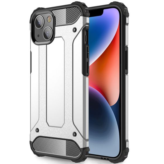 Outdoor Handyhülle für Apple iPhone 14 Case Silber