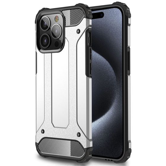 Outdoor Handyhülle für Apple iPhone 15 Pro Case Silber