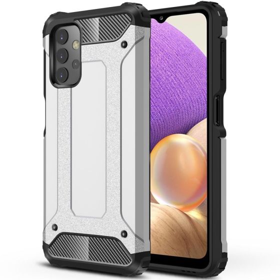 Robuste Outdoor Hülle für Samsung Galaxy A32 Case Silber