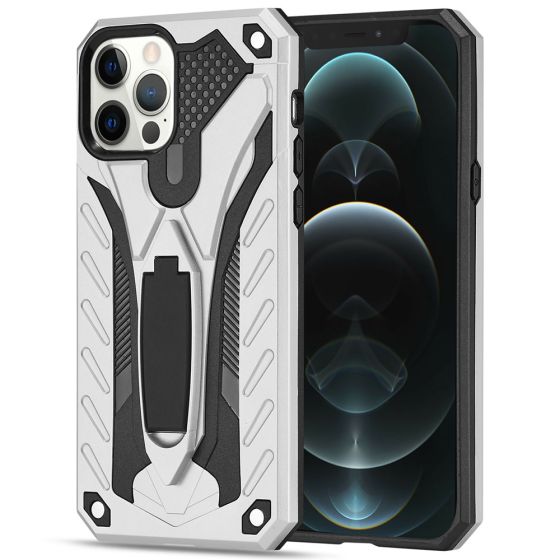 Robuste Handyhülle für Apple iPhone 12 Outdoor Case Silber