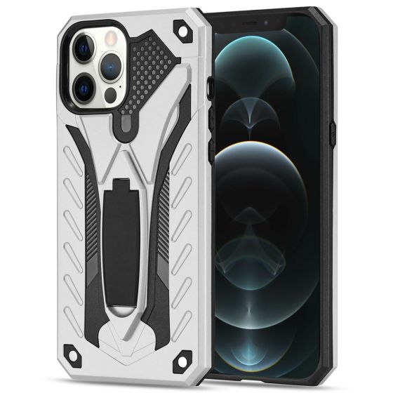 Robuste Handyhülle für Apple iPhone 12 Pro Max Outdoor Case Silber