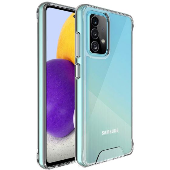 Transparente kristallklare Hülle für Samsung Galaxy A72 Hybrid Case mit weichem TPU-Silikon Rahmen und robuster Rückseite