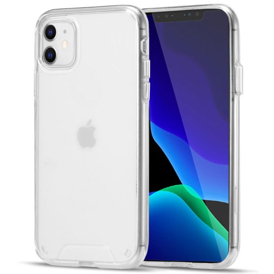 Transparente kristallklare Hülle für iPhone 11 Hybrid Case mit weichem TPU-Silikon Rahmen und robuster Rückseite