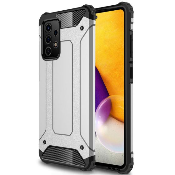 Robuste Outdoor Hülle für Samsung Galaxy A72 Case Silber